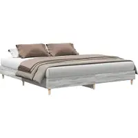 vidaXL Cadre de lit sans matelas Gris Sonoma 200x200 cm Bois composite