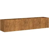 vidaXL Jardinière rouillé 360x80x40 cm acier inoxydable