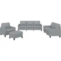 vidaXL Ensemble de canapés 4 pcs avec coussins Gris clair Tissu