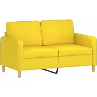 vidaXL Canapé 2 places jaune clair 120 cm Tissu