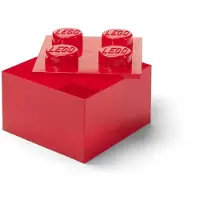 LEGO Boîte de rangement - 4 Boutons - Translucent Rouge - - UneTaille - Boîte