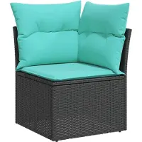 vidaXL Ensemble de jardin canapé 8 pièces avec coussins noir poly rotin