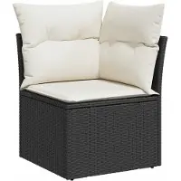 vidaXL Ensemble de salon de jardin 10 pièces avec coussins Beige Poly Rattan