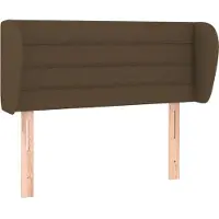 vidaXL Tête de lit avec oreilles Marron foncé 93x23x118/128 cm Tissu