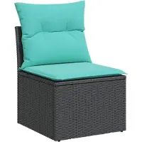 vidaXL Ensemble de canapé de jardin 3 pièces avec coussins, polyrattan noir