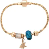 NAEMI Bracelet bleu / turquoise / or / transparent