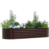 vidaXL Lit surélevé Marron 240 x 80 x 44 cm Acier
