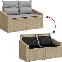 vidaXL Ensemble de canapé de jardin avec coussins 8 pcs Beige et gris clair