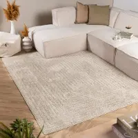 FRAAI Tapis scandinave - Lova Frames Beige | 200x290 cm | Rectangulaire | Pile haute