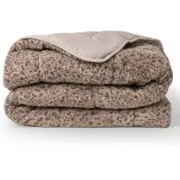 Soulsnooze Teddy Duvet Panther Taupe 240×220 - Couette 2-en-1 sans housse - Couette lavable sans housse - Couverture - Couvre-lit - Fluffy Plaid