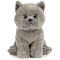 Living Nature Doudou chaton british shorthair gris 16cm peluche