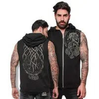 Outer Vision Veste Sans Manches de - Tattoo Viking - S - 4XL - pour Homme - noir - Taille XXL
