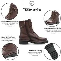Tamaris Bottines à lacets brun foncé