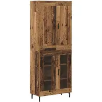 vidaXL Meuble haut, 2 pièces, bois d'œuvre, 69,5 x 34 x 180 cm, matériau de bois