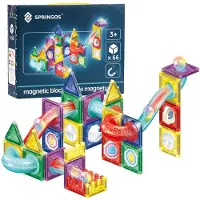 Springos Ensemble éducatif de blocs magnétiques - - 2025 - 66 pièces - Multicolore - 3 ans et plus