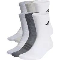 Adidas Chaussettes de sport 'CUSHIONED CREW 6 PAIR PACK' gris clair / gris chiné / noir / blanc