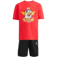 Adidas Survêtement 'Disney Micky Maus' jaune foncé / rouge / noir / blanc cassé