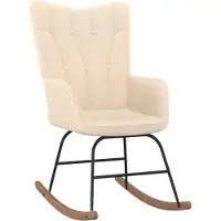 vidaXL Chaise à bascule Crème Tissu