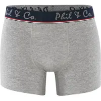 Phil&Co. Boxers 'Retro' bleu foncé / gris