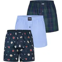 Happy Shorts Boxers 'Christmas' bleu clair / bleu foncé / vert foncé / rouge