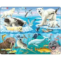 Larsen Puzzle Animaux - Animaux polaires, 75 pièces.