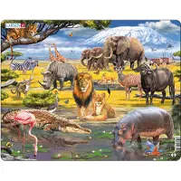 Larsen Puzzle Animaux - Savane africaine, 43 pièces.