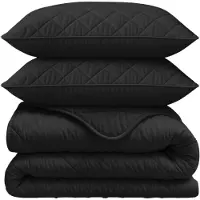 Royal Textile Couverture "Sleeptime Lazy" unie, noire, 200 x 200 cm, avec taies d'oreiller