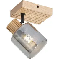 QAZQA Spot intelligent en bois avec verre fumé, rotatif et inclinable avec Wifi G45 - Gracy