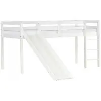Homestyle4u Lit Mezzanine Lattes, Chelle Et Toboggan 90x200 Cm