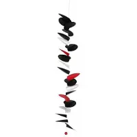 Flensted Mobiles Mobile Turning Leaves Rouge/Noir/Blanc