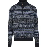 Fynch&Hatton Pull-over bleu marine / saphir / gris