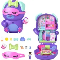 Polly Pocket Poup es et coffret de jeu pour chiots, jouet de voyage compact avec 1 micro-poup e, nourriture et accessoires de mode