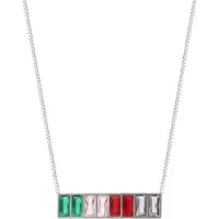 Faina Chaîne émeraude / rose / rouge / argent
