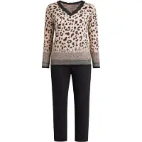 Goldenbay Pyjama 'Bergenia' beige / noir