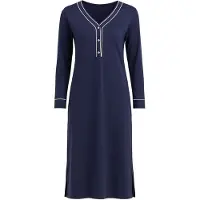 Goldenbay Chemise de nuit 'Oleander' bleu foncé / blanc
