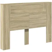 vidaXL Tête de lit avec rangement , LED, bois d'ingénierie chêne Sonoma