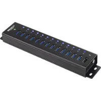 Renkforce 13+1 Port Hub USB 3.0 avec boîtier aluminium, pour montage mural, avec port de charge rapide (1299048)