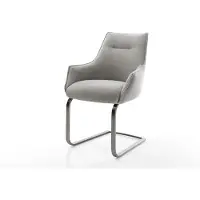 DELIFE Cantilever Alja-Flex avec accoudoirs tissu structuré doux gris pied cantilever plat grafiete resorts ensachés