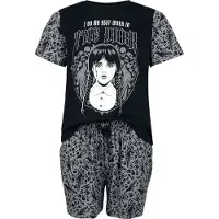 Wednesday Pyjama de - Mercredi - I do my best work in the dark - S - 3XL - pour Femme - noir - Taille S