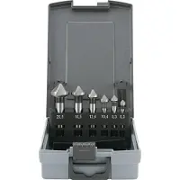 Toolcraft - 1614138 Jeu De Fraises Coniques 6 Pièces 6.3 Mm, 8.3 Mm, 10.4 Mm, 12.4 Mm, 16.5 Mm, 20.5 Mm Hss Tige Cylindri