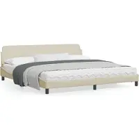 vidaXL Cadre de lit "Dover" Crème 200x200 cm Tissu