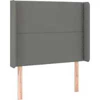 vidaXL Tête de lit avec oreilles gris foncé 147x16x78/88 cm Tissu