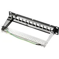 Renkforce RF-4996626 Panneau de brassage 12 ports 254 mm (10) Non équipé 1 UH Noir (RF-4996626)