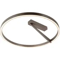 Lucide Lampe de plafond à design Applause Ø 60 cm - acier brossé - avec télécommande