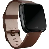 Fitbit Bracelet Leather pour Versa / Versa 2 / Versa Lite - Taille L - Cognac