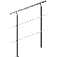 Monzana Rampe d'escalier 100cm acier 2 traverses