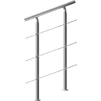 Monzana Rampe d'escalier 80cm acier 3 traverses