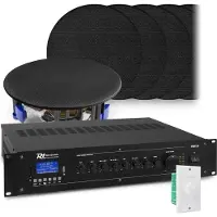 Power Dynamics met Bluetooth, 12x zwarte inbouw speaker et 100v versterker van (Passif), Haut-parleur PA, Noir