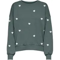 ONLY Sweat-shirt 'ONLBROOKE' sapin / blanc