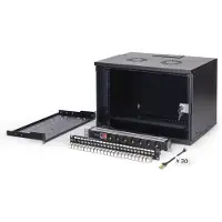 Digitus Kit réseau 19", coffret mural 7U et accessoires, sw SOHO PRO version (7 HE, Rack 19 pouces), Armoire serveur, Noir